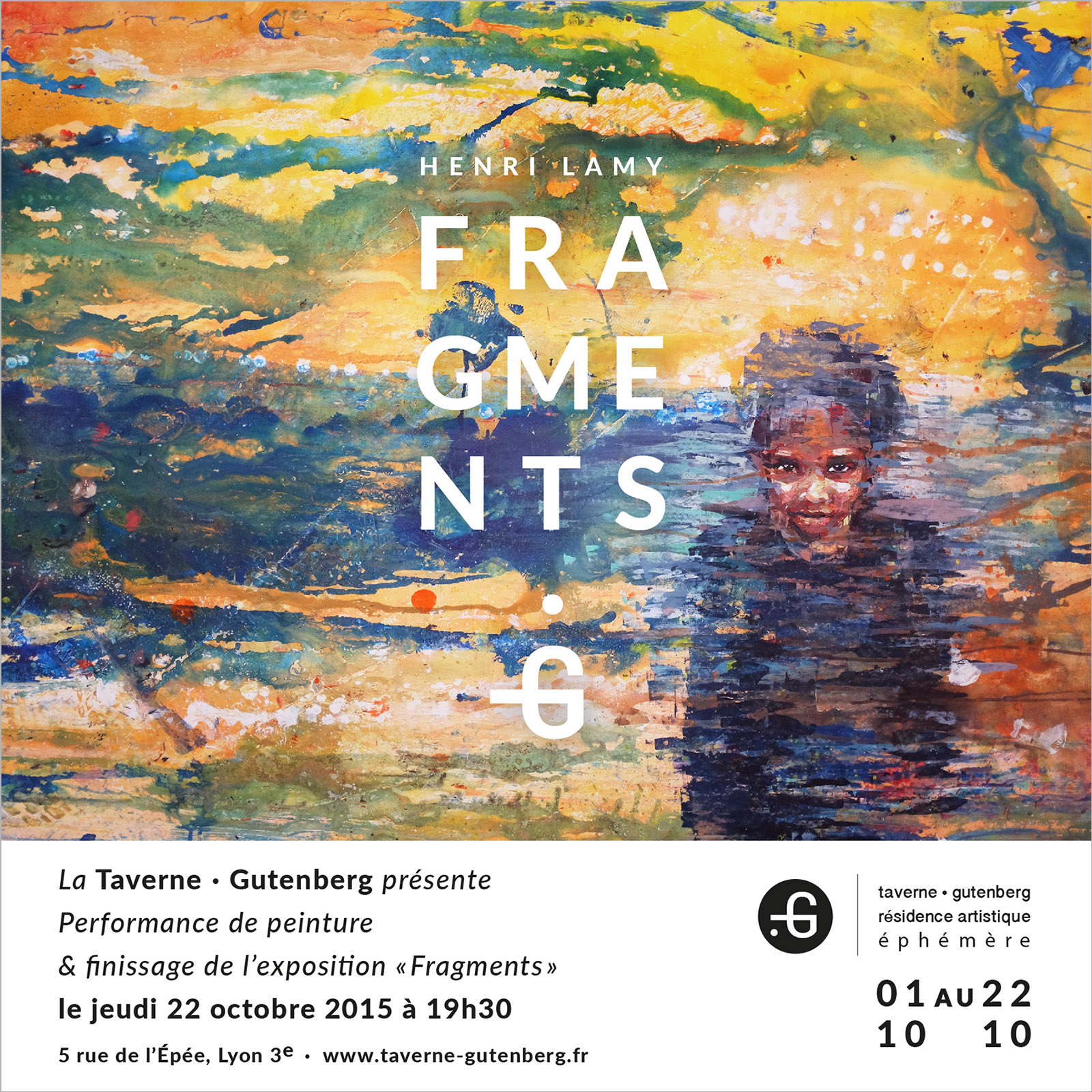 Affiche finissage de l'exposition d'Henri Lamy