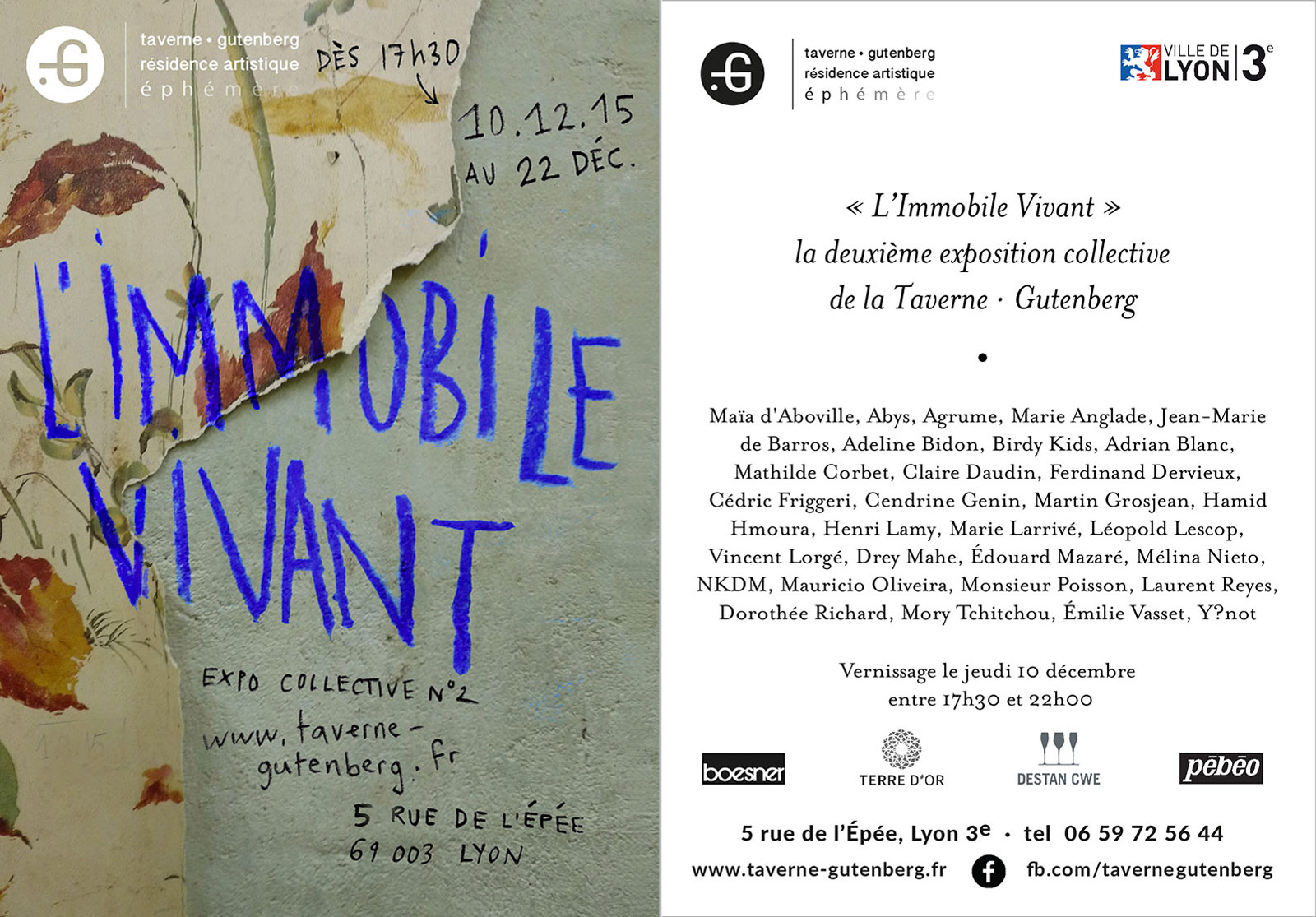 Affiche de l'exposition collective L'Immobile Vivant